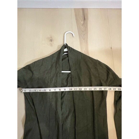 Stitch Fix Pink Clover Women Green Pockets Long Open Cardigan Comfy Fall Chic - Picture 6 of 8